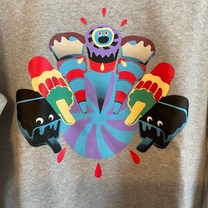 ICE CREAM Billionaire Boys Club S Heather Grey Gonz Crew Sweatshirt Pullover